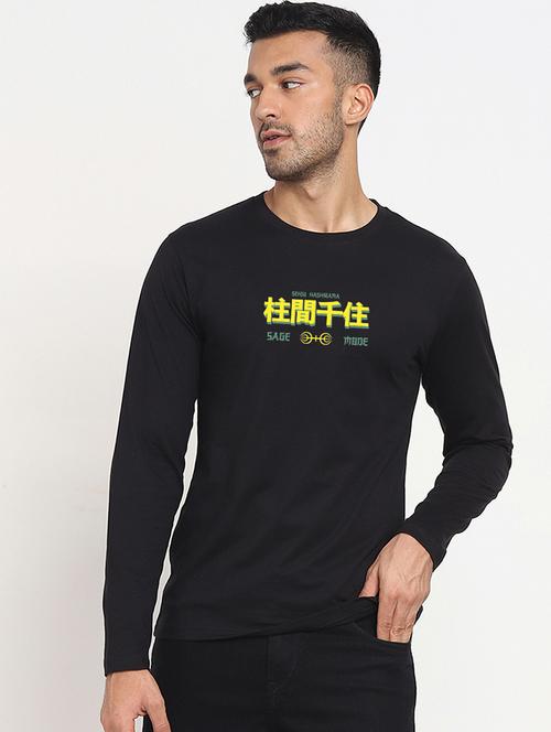 black cotton back print tshirt - 20752971 - Very Small Image - 1