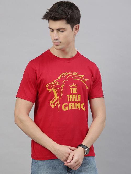 red cotton printed t-shirt - 20753076 - Very Small Image - 1