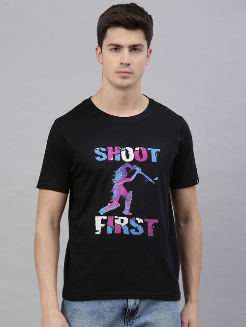 black cotton printed t-shirt - 20753084 - Very Small Image - 1
