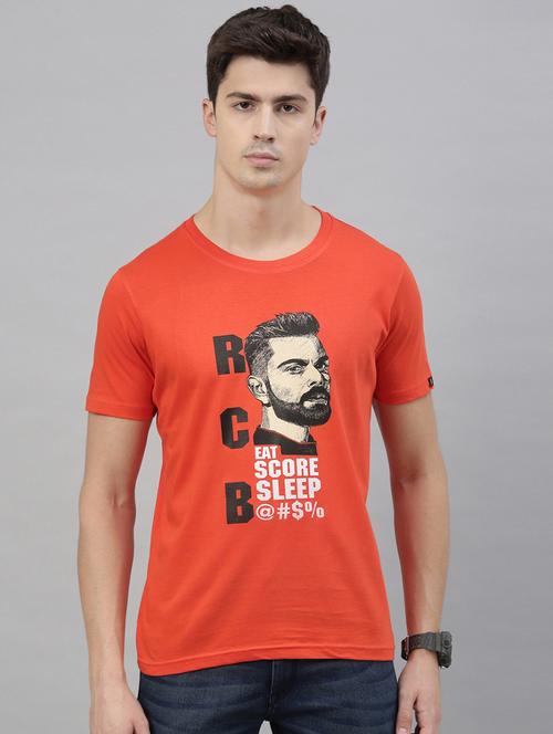 orange cotton printed t-shirt - 20753088 - Very Small Image - 1