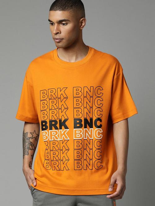 orange cotton typography t-shirt - 20753405 - Very Small Image - 1