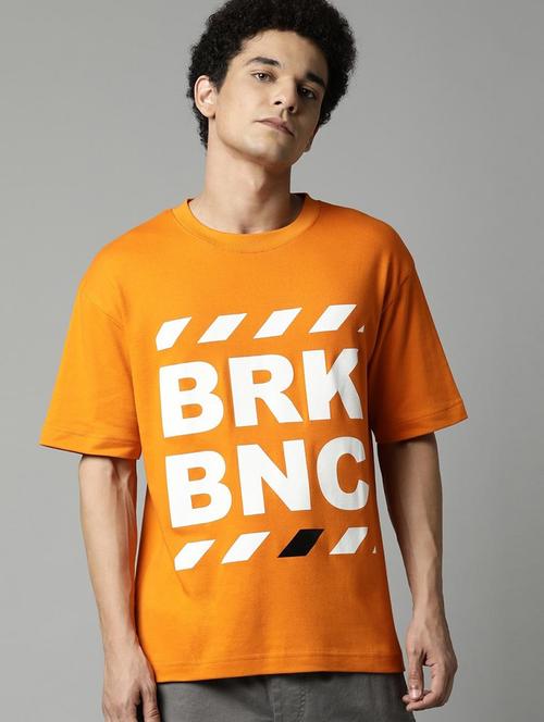 orange cotton typography t-shirt - 20753413 - Very Small Image - 1