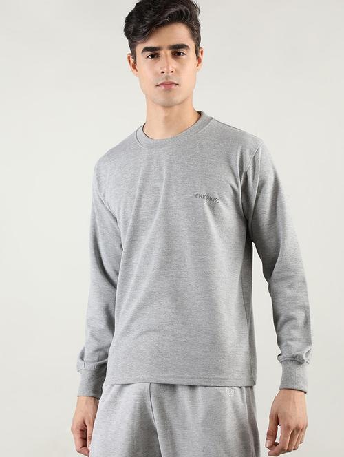 grey cotton plain tshirt - 20753652 - Very Small Image - 1