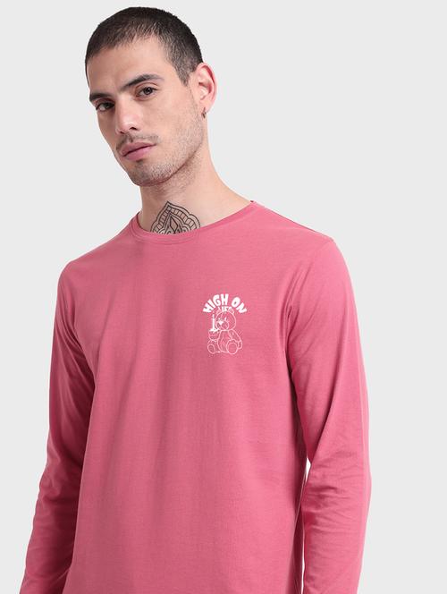 pink cotton printed t-shirt - 20753679 - Very Small Image - 1