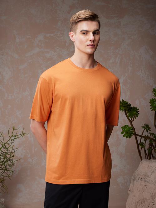 orange cotton plain tshirt - 20753945 - Very Small Image - 1