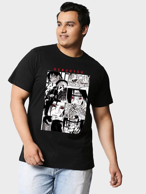 black cotton graphic t-shirt - 20754019 - Very Small Image - 1
