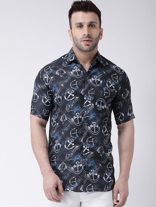 men printed short sleeve casual shirt - 20754339 - Very Small Image - 1