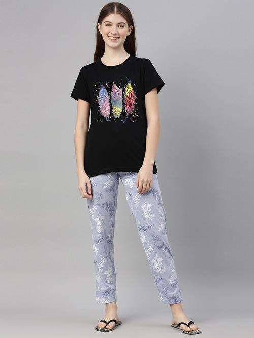 women printed pyjama nightwear set - 20754491 - Very Small Image - 1