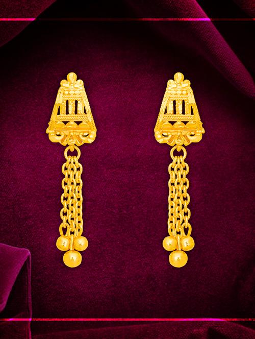 gold plated metal drop earring - 20754644 - Very Small Image - 1
