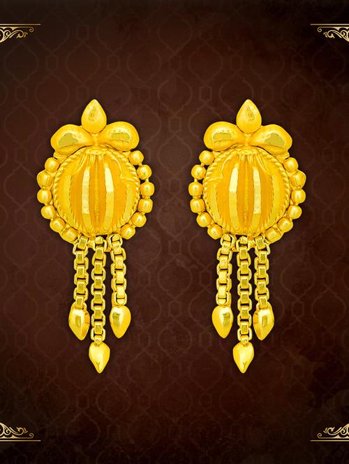 gold plated metal drop earring - 20755060 - Very Small Image - 1