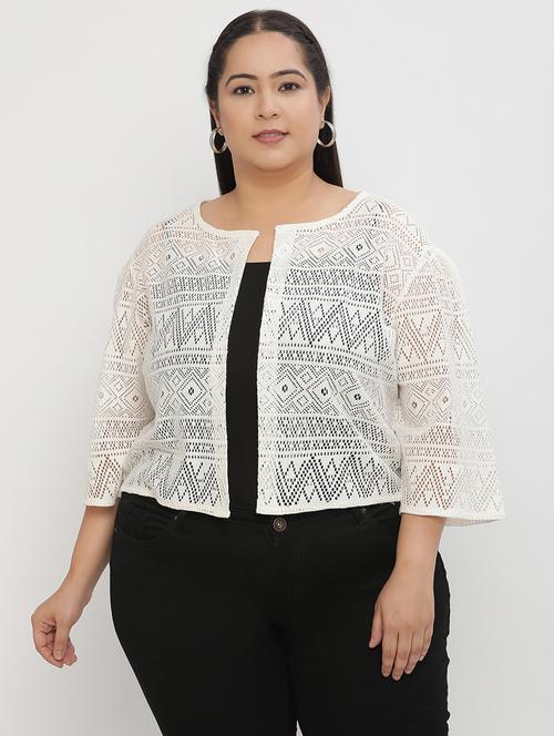 off white lace shrug - 20755192 - Very Small Image - 1