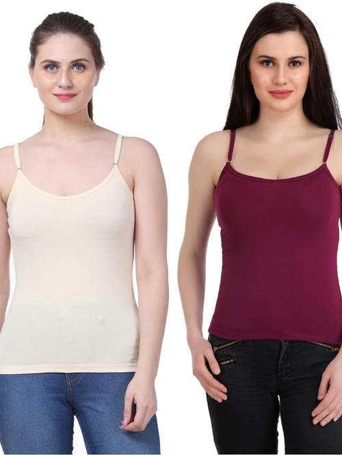 pack of 2 soid multi colored camisole - 20758852 - Very Small Image - 1