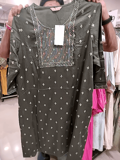 olive rayon dobby kurta - 20764186 - Very Small Image - 1