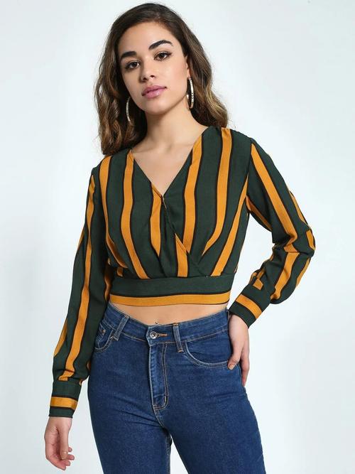 casual full sleeve striped women black - 20764351 - Very Small Image - 1