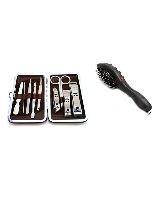 grooming lounge manicure kit with hair massager brush - 20764716 - Very Small Image - 1
