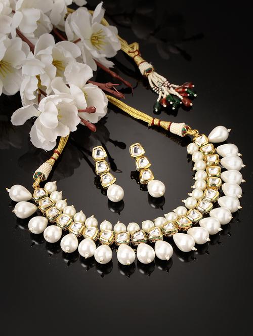 gold gold plated necklace and earring - 20766421 - Very Small Image - 1