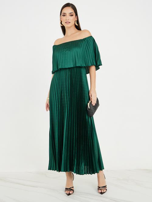 women green solid a-line dress - 20767221 - Very Small Image - 1