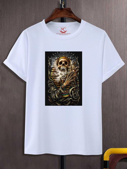 unisex white graphic printed t-shirt - 20775756 - Very Small Image - 1