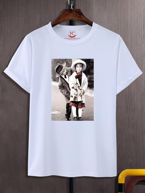 unisex white graphic printed t-shirt - 20775776 - Very Small Image - 1