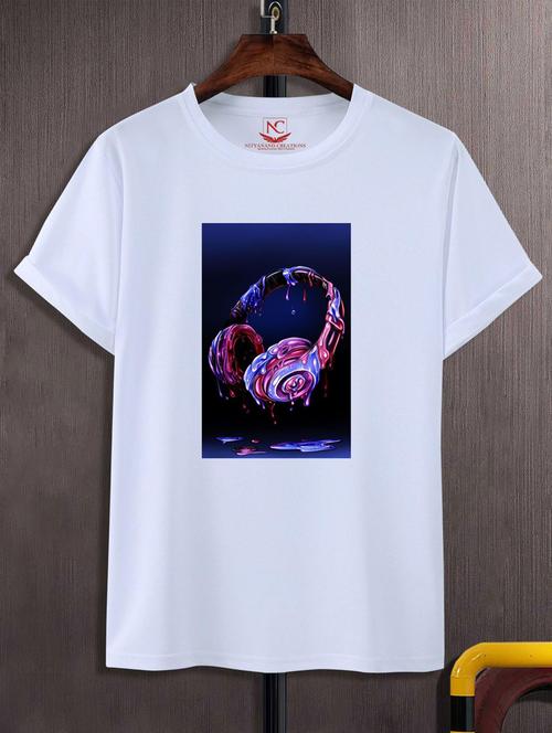unisex white graphic printed t-shirt - 20775820 - Very Small Image - 1