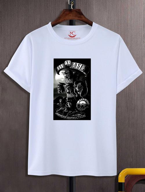 unisex white graphic printed t-shirt - 20775840 - Very Small Image - 1