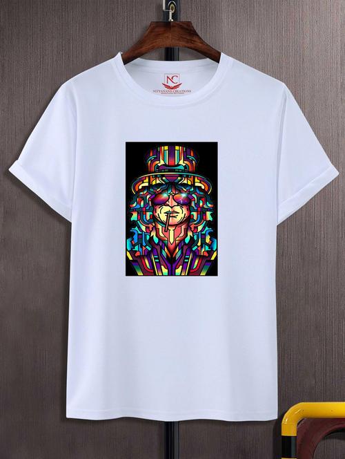 unisex white graphic printed t-shirt - 20776111 - Very Small Image - 1