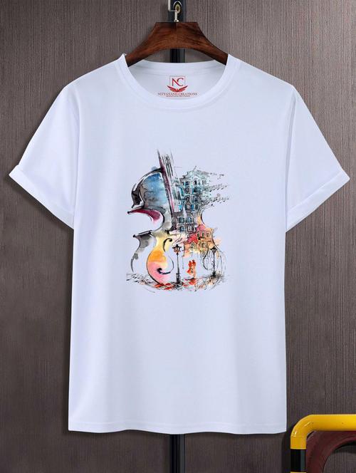 unisex white graphic printed t-shirt - 20777154 - Very Small Image - 1