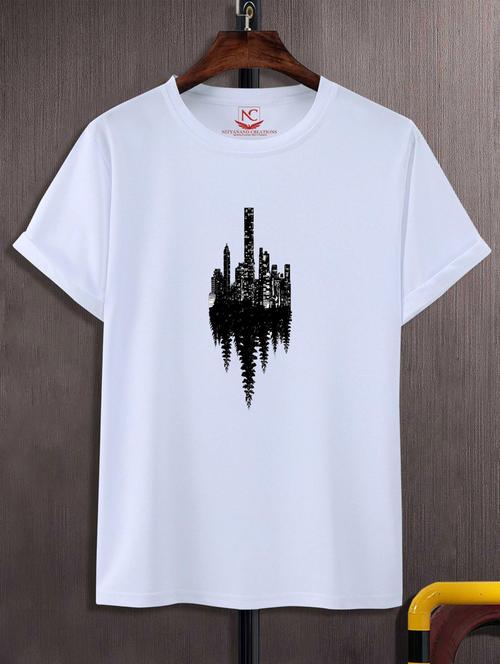 unisex white graphic printed t-shirt - 20777267 - Very Small Image - 1