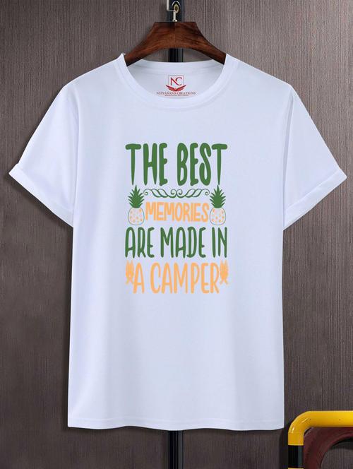 unisex white typographic printed t-shirt - 20777352 - Very Small Image - 1