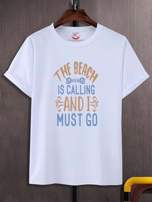 unisex white typographic printed t-shirt - 20777357 - Very Small Image - 1