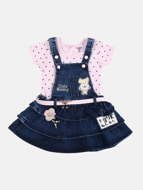 girls printed dungarees twin set - 20791477 - Very Small Image - 1