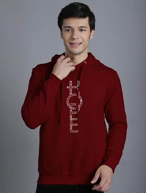 men front print hooded neck sweatshirt - 20794899 - Very Small Image - 1