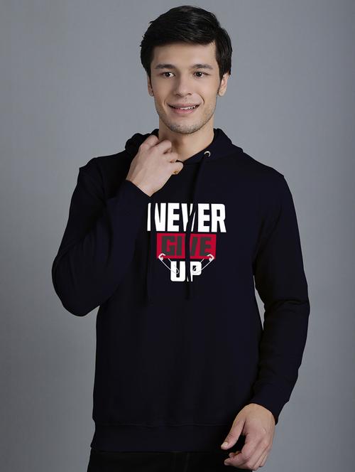 men chest print hooded neck sweatshirt - 20794909 - Very Small Image - 1