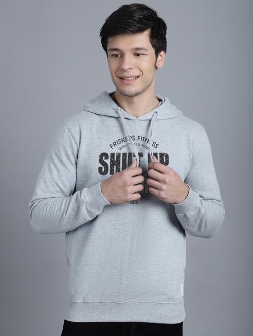 men chest print hooded neck sweatshirt - 20794915 - Very Small Image - 1