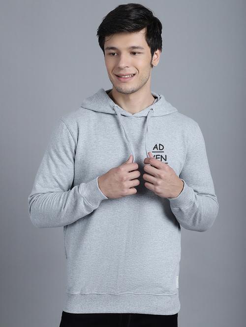 grey fleece chest print sweatshirt - 20794940 - Very Small Image - 1