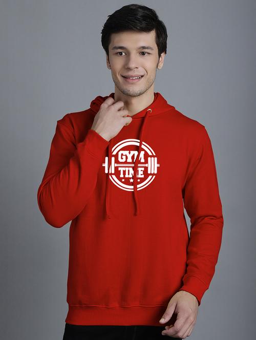 rust fleece chest print sweatshirt - 20794989 - Very Small Image - 1