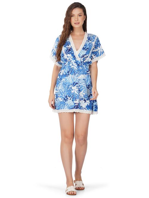 women tropical print batwing sleeves dress - 20796556 - Very Small Image - 1