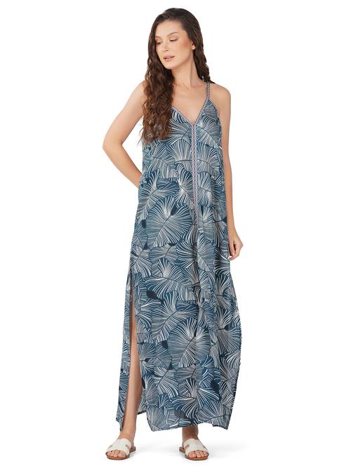 women tropical print sleeveless a-line dress - 20796600 - Very Small Image - 1