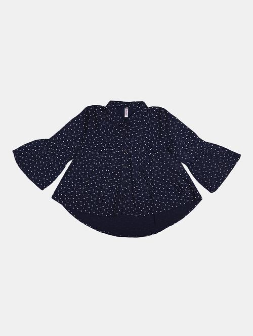 navy blue printed detailed casual top - 20797155 - Very Small Image - 1