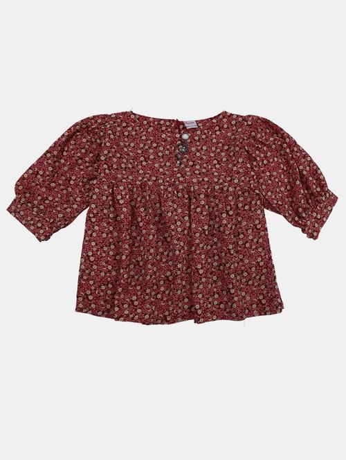 girls floral printed regular top - 20797466 - Very Small Image - 1
