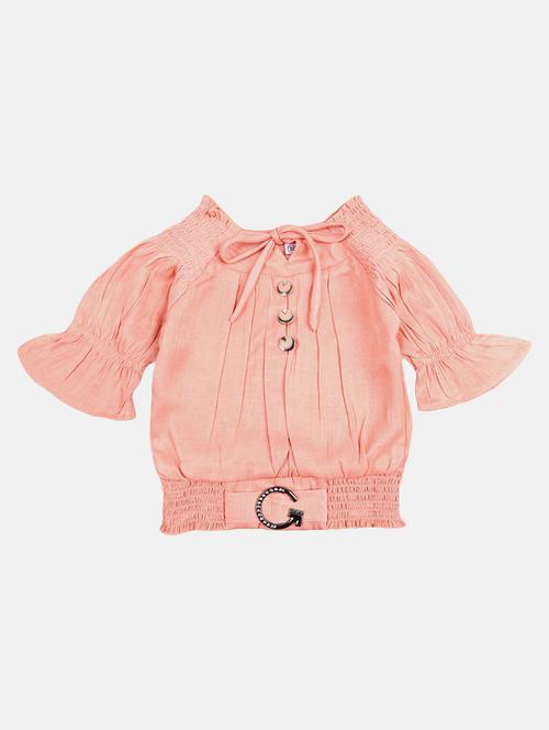 solid pink detailed casual top - 20797480 - Very Small Image - 1