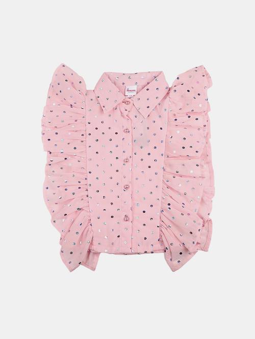 pink printed detailed shirt style top - 20797483 - Very Small Image - 1