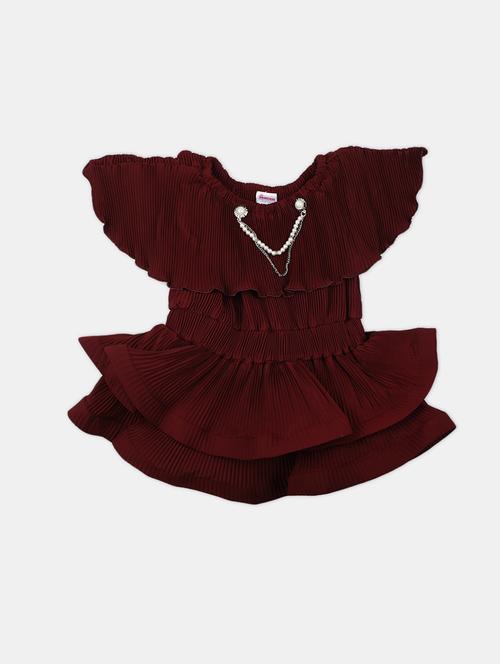 solid maroon detailed casual top - 20797484 - Very Small Image - 1