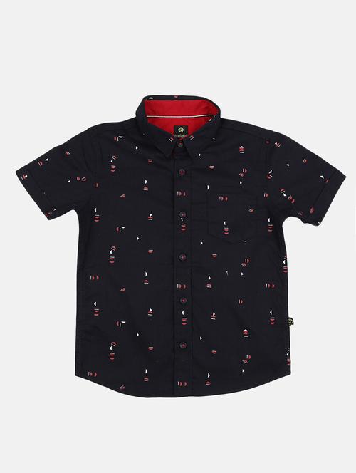 navy blue printed casual shirt - 20797739 - Very Small Image - 1