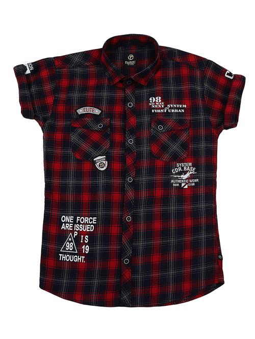 navy blue & red cotton shirt - 20797817 - Very Small Image - 1
