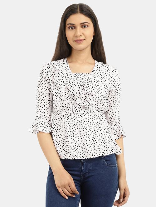 women polka doted a-line top - 20798178 - Very Small Image - 1