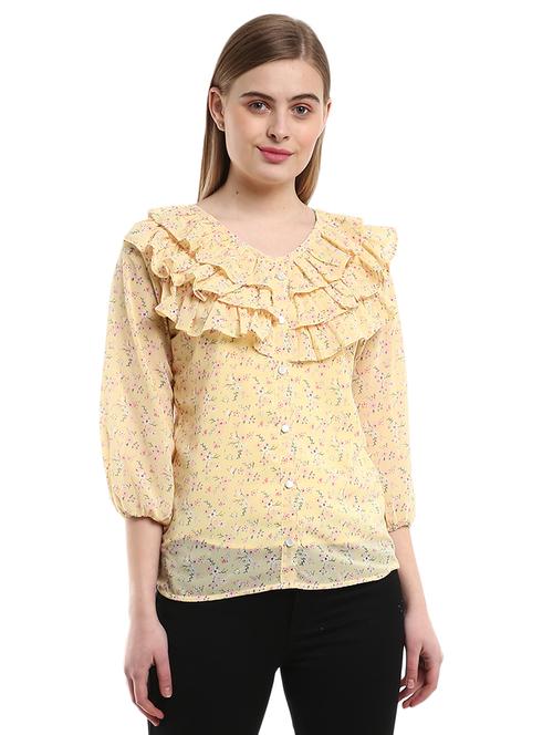 yellow cotton regular top - 20798241 - Very Small Image - 1