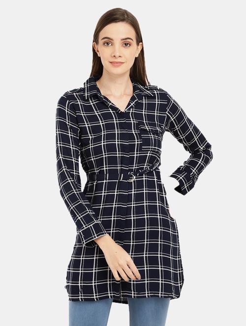 women checks printed shirt top - 20798299 - Very Small Image - 1