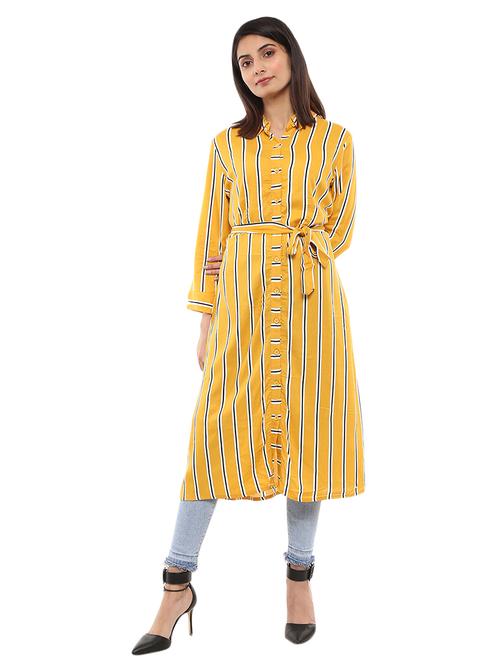 yellow rayon regular tunic - 20798311 - Very Small Image - 1