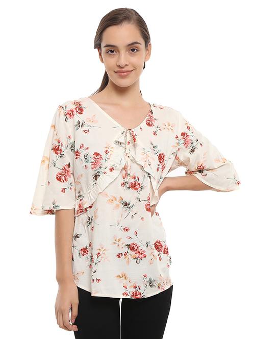off white rayon regular top - 20798490 - Very Small Image - 1
